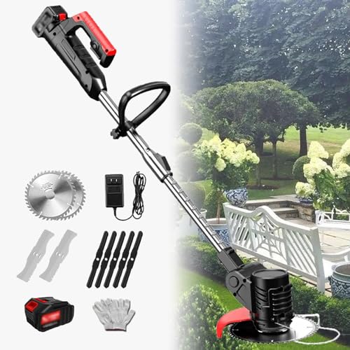 YLANMEI Cortacésped eléctrico de Litio Multifuncional para el hogar, Altura Ajustable, Herramienta de jardinería de Recorte inalámbrica Adecuada para Parques, Jardines, césped 24V/2.0Ah