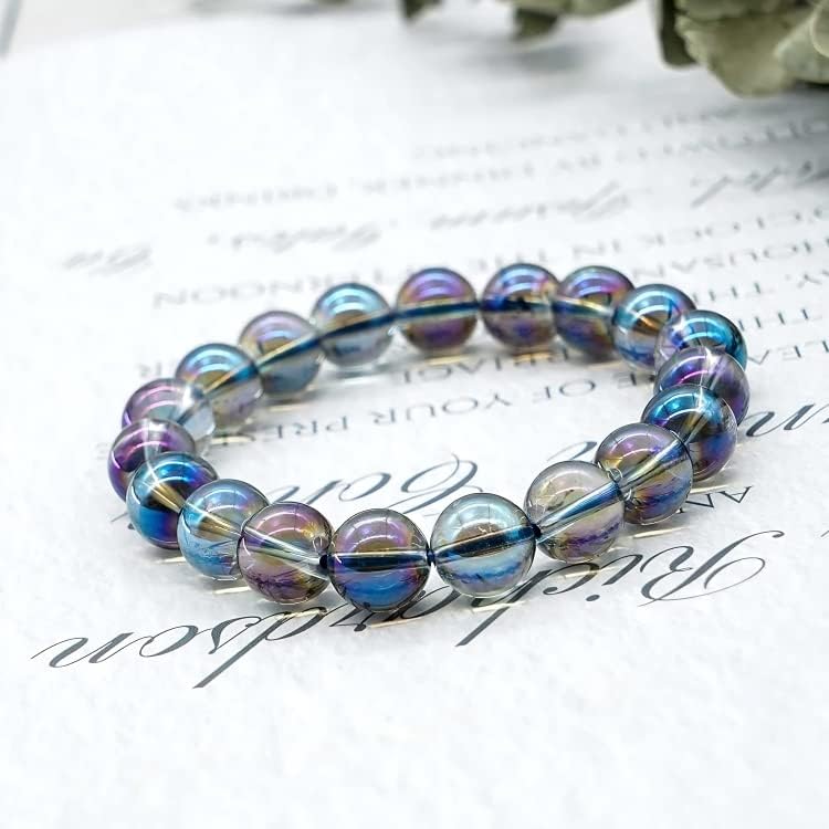 Natural Angel Aura Quartz Bracelet 8mm Beads 7.5 Inches Stretchable Length Handmade Healing Crystal Jewelry for Women & Men - Image 7