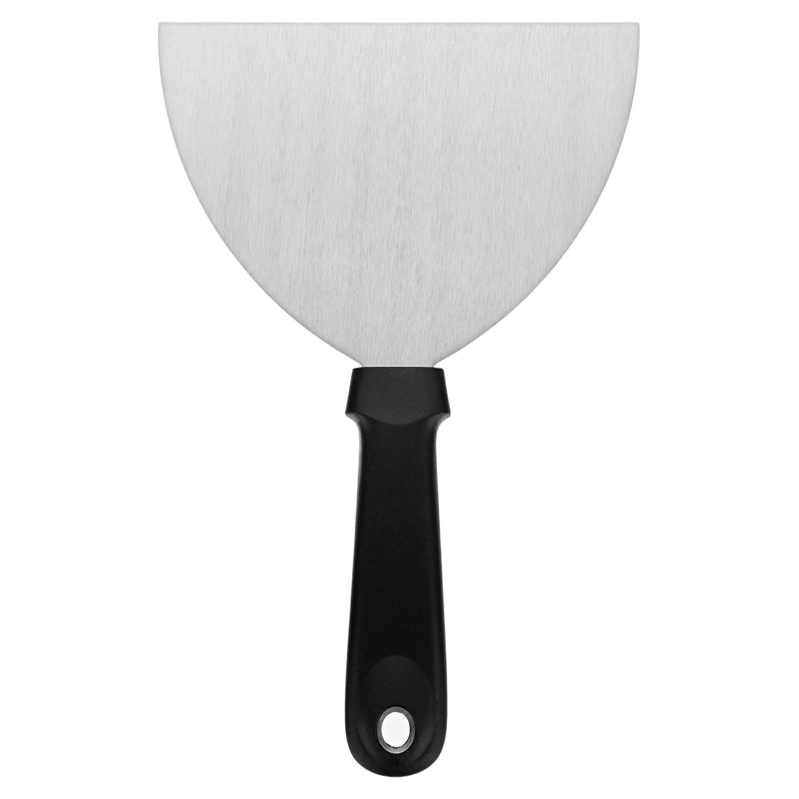 M METERXITY Grill Scraper, 5.9 Inch Stainless Steel Heavy Duty Griddle Scraper with Handle for Cooking/Barbecue, Outdoor Barbecue Flipper Tools [Black]