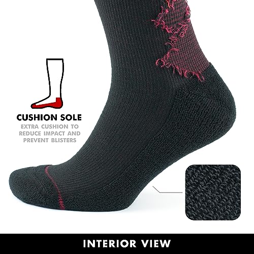 GoWith 15-20 mmHg Merino Wool Compression Socks, Thermal Travel Socks, Cushioned Knee High Hiking Socks for Men/Women2