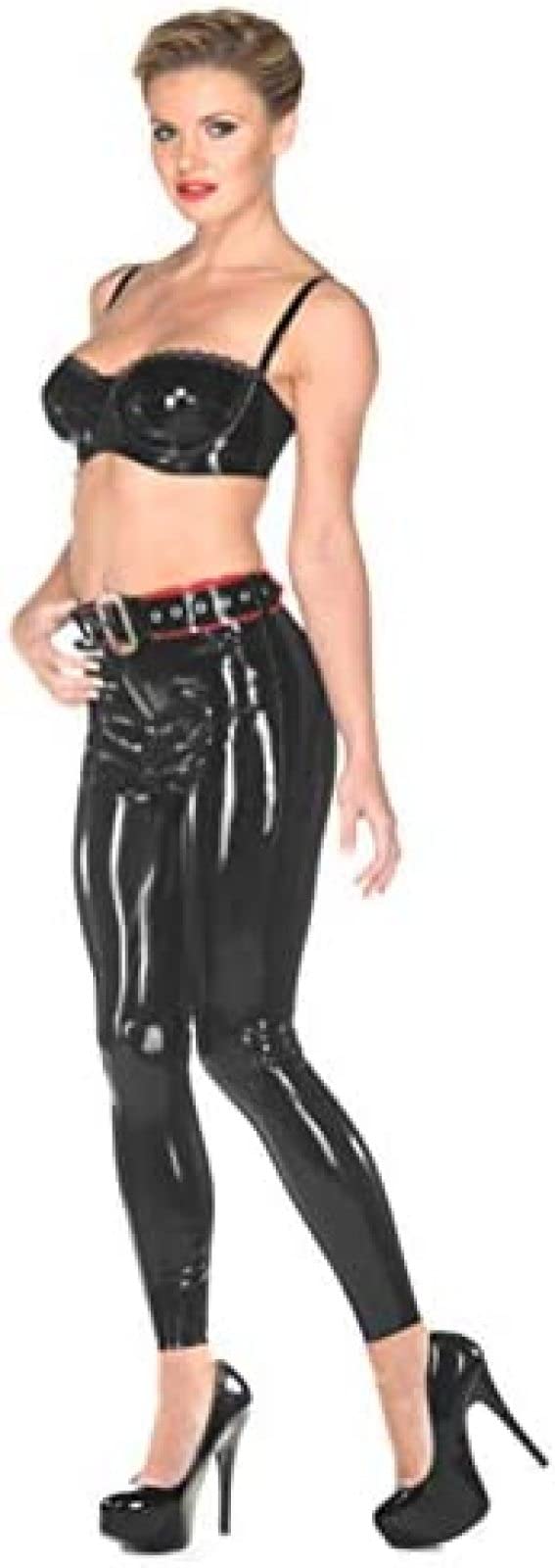 Latex Gummi Rubber Jeggings Collant Pantaloni Pantaloni Slim 0,4 Mm,Nero,3X-grande