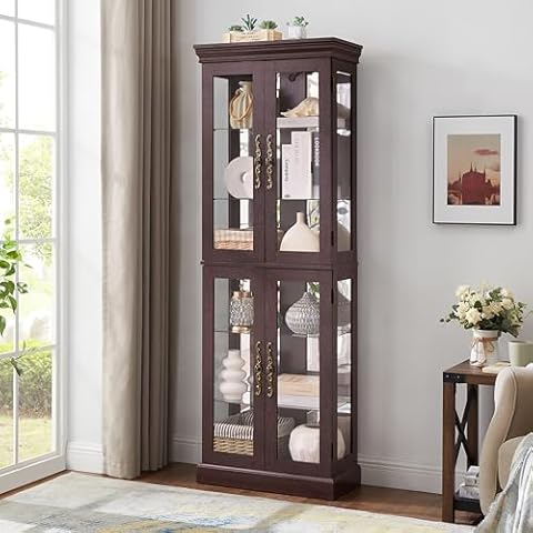 LUMISOL Lighted Glass Curio Cabinet Cover