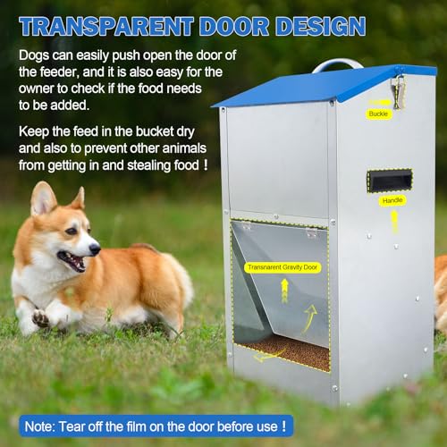 Automatic Dog Feeder Outdoor Dog Feeder for Large Dogs Large Breed Dog Food Dispenser, 25LBS Capacity Pets Feeder Gravity Food Feeder - Image 3