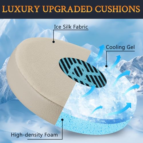 Image of SOULWIT Cooling Gel Replacement Earpads for Bose On-Ear 2 (OE2 /OE2i) /SoundLink /SoundTrue On-Ear Headphones, Ear Pads Cushions with High-Density Noise Isolation Foam - Beige