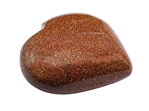Image of Crystal Heaven Red Goldstone Heart Palm Pebbles Stones For Anxiety Stress Relief Massage - Aaa Grade Original Healing Gemstone Agate Heart Palm Stone For Yoga Meditation Spiritual