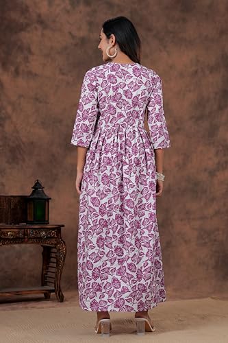 Image of Deavish Women Rayon Printed Full Length Fit & Flared Western Maxi Dress | Maxi Dress for Women