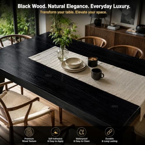 Image of HOME13 Wood Contact Paper Peel and Stick Wood Grain Wallpaper for Countertops Self-Adhesive Removable Waterproof Brown Vinyl Wall Paper for Furniture Kitchen(24x240 Inch)