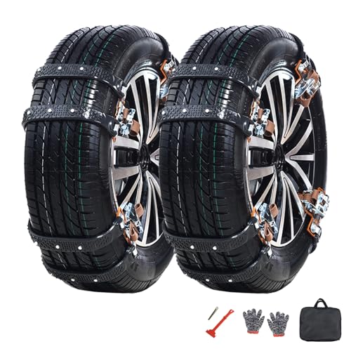 Barbella Upgraded Snow Chains for Car, 8 Pack TPU Tire Chains