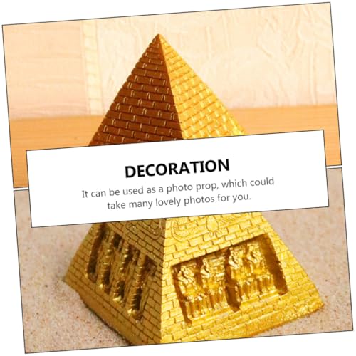Pyramide en résine dorée objet déco maison et bureau collection mystique créative - 6