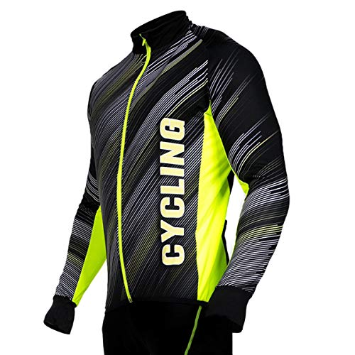 STANTEKS Maillot de cyclisme à manches longues pour homme et femme - Réflecteurs rapides - SR0038 (jaune, M) Cover