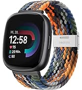 YASPARK Solo Loop Armband für Fitbit Versa 3, Verstellbarer Geflochtener Elastischer Sportarmband...