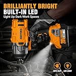 ALLOYPOWER Cordless Brushless Impact Wrench, 1475 ft-lbs (2000N.m), 1/2 High Torque power impact gun, 3-Mode Speed, 4000mAh Battery, 3 Sockets, Electric Impact Wrench Set for Car Tire Truck RV Mower - Image 5