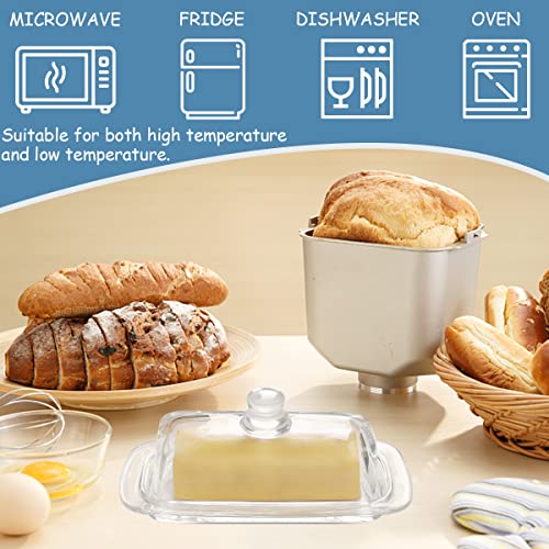 Gusnilo Glass Butter Dish,Classic Butter Transparent Tray Butter Stick Keeper Tray With Lid And Handle Butter Keeper Dishwasher Safe(1Pc) #TOP6