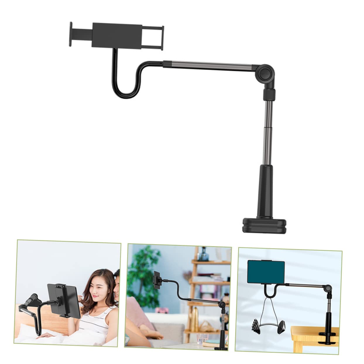 Soporte de Cuello de Cisne para Teléfono Móvil Ajustable Negro