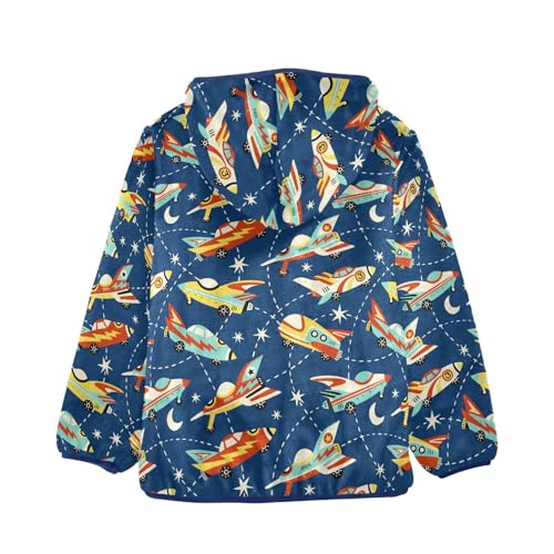 Rockets Toddler Fleece Jacket Baby Boys Hooded Zipper Long Sleeve Thick Warm Outerwear 3-10 Years2