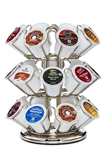 Keurig Storage Carousel, Coffee Pod Storage, Holds up to 10 Keurig K-Cup Pods, Silver