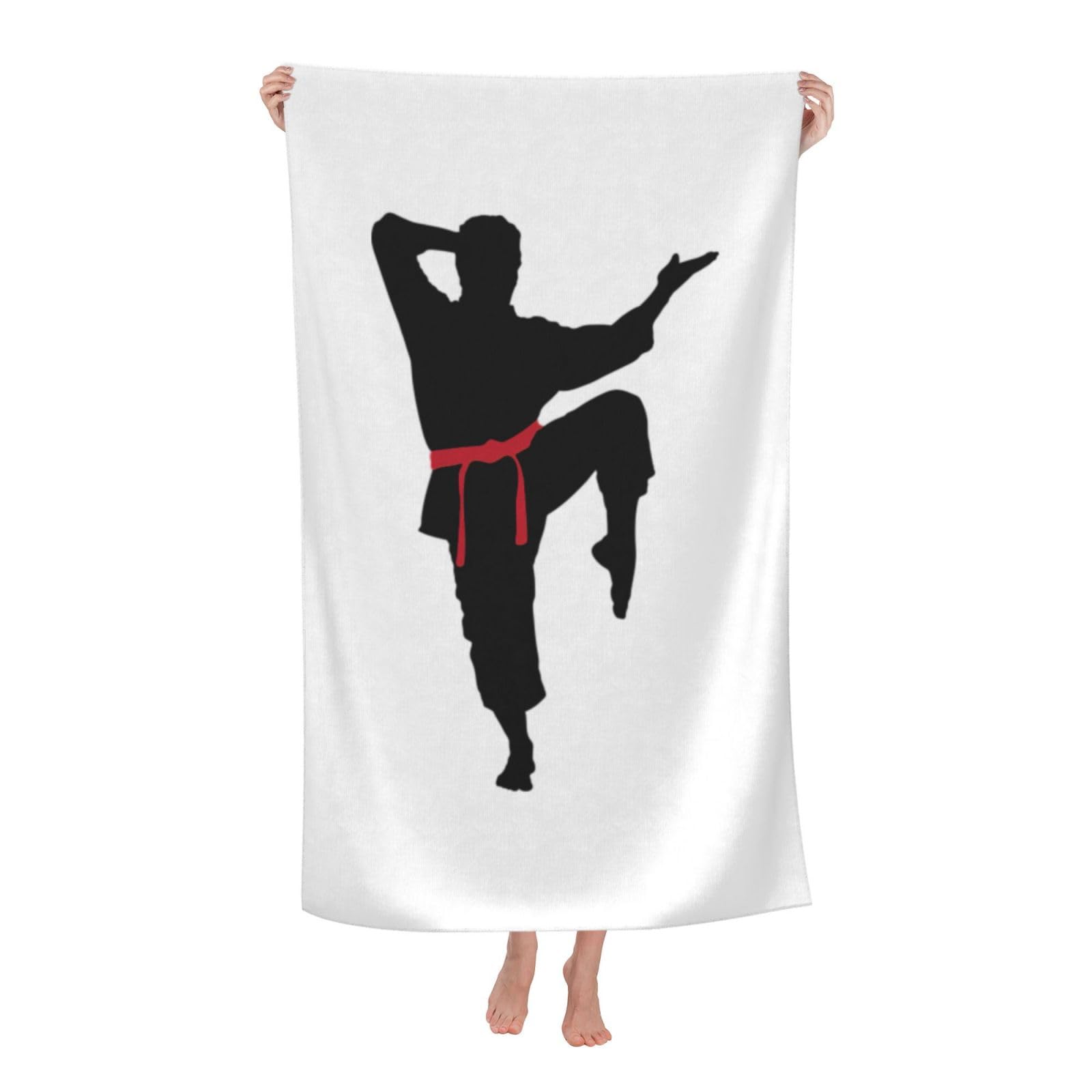 NImongt Karate Men Print Oversized Adult Beach Towel For Travel Weekend Getaways Festivals Camping Trips