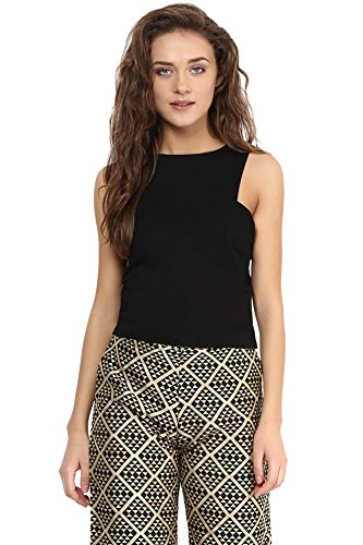 Image of Miss Chase Women's Maroon Sleeveless Crop Top