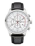 Sailor Herren Uhr Sydney Analog Quarz Chronograph weiß-rot mit Leder Armband SL201-1004