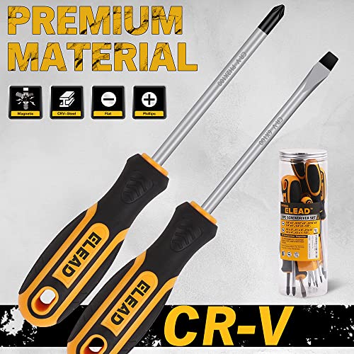 Elead 11Pcs Screwdriver Set 5 Phillips And 5 Slotted Tips Magnetic Screwdriver Set Screw Driver Work On Small Screws As Well As Large. Magnetizer Demagnetizer For Screwdriver Tips Bits And Small Tools #TOP6
