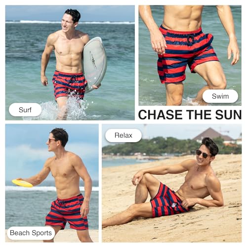 Image of Kanu Surf Men's Troy Stripe Swim Trunks