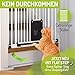 BOMI Tierschutzgitter Merle| Treppenschutzgitter ohne Bohren| Ideal als Absperrgitter Hund, Katzengitter Tür & Welpenzaun | Extra Enge Stäbe | Hundegitter Wohnung weiß Metall | Breite: 83-93 cm