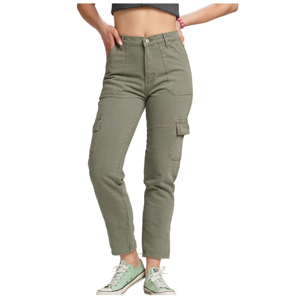 Highlander Straight Fit High Rise Cargo 6-Pocket Pants â€“ Effortlessly Stylish and Functional, Straight fit Sizes in neutral