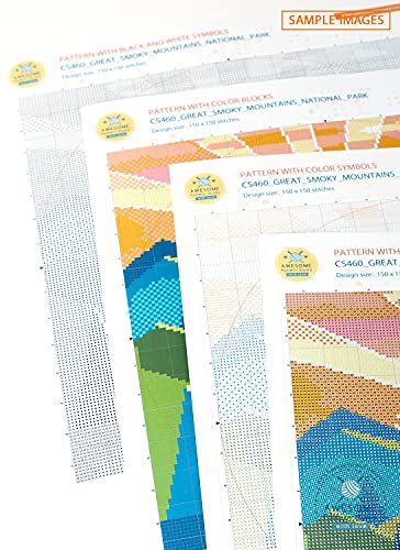 Image of Zion National Park K423 Counted Cross Stitch Pattern. Printed Pattern Inside. No Fabric, Threads, Needles, Hoops. Embroidery Pattern
