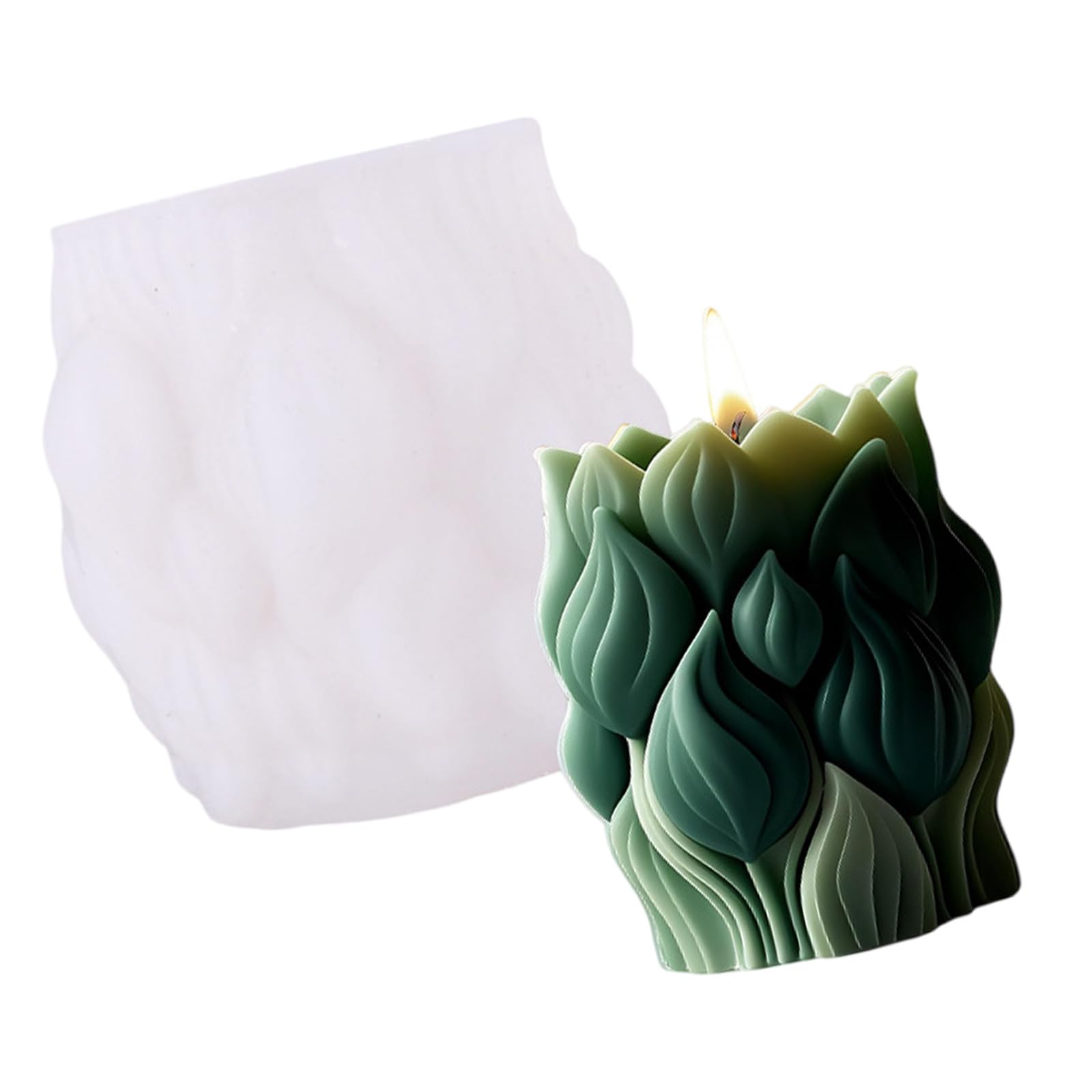 Qusinfc Tulips Molds Casting Molds Flower Cylinder Silicone Ornament Plasters Epoxy Resin Silicone Tulips Flower Cylinder