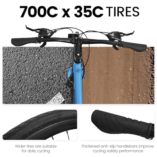 700C Hybrid Road Bike for Men & Women, 7/16/21/24 Speed,