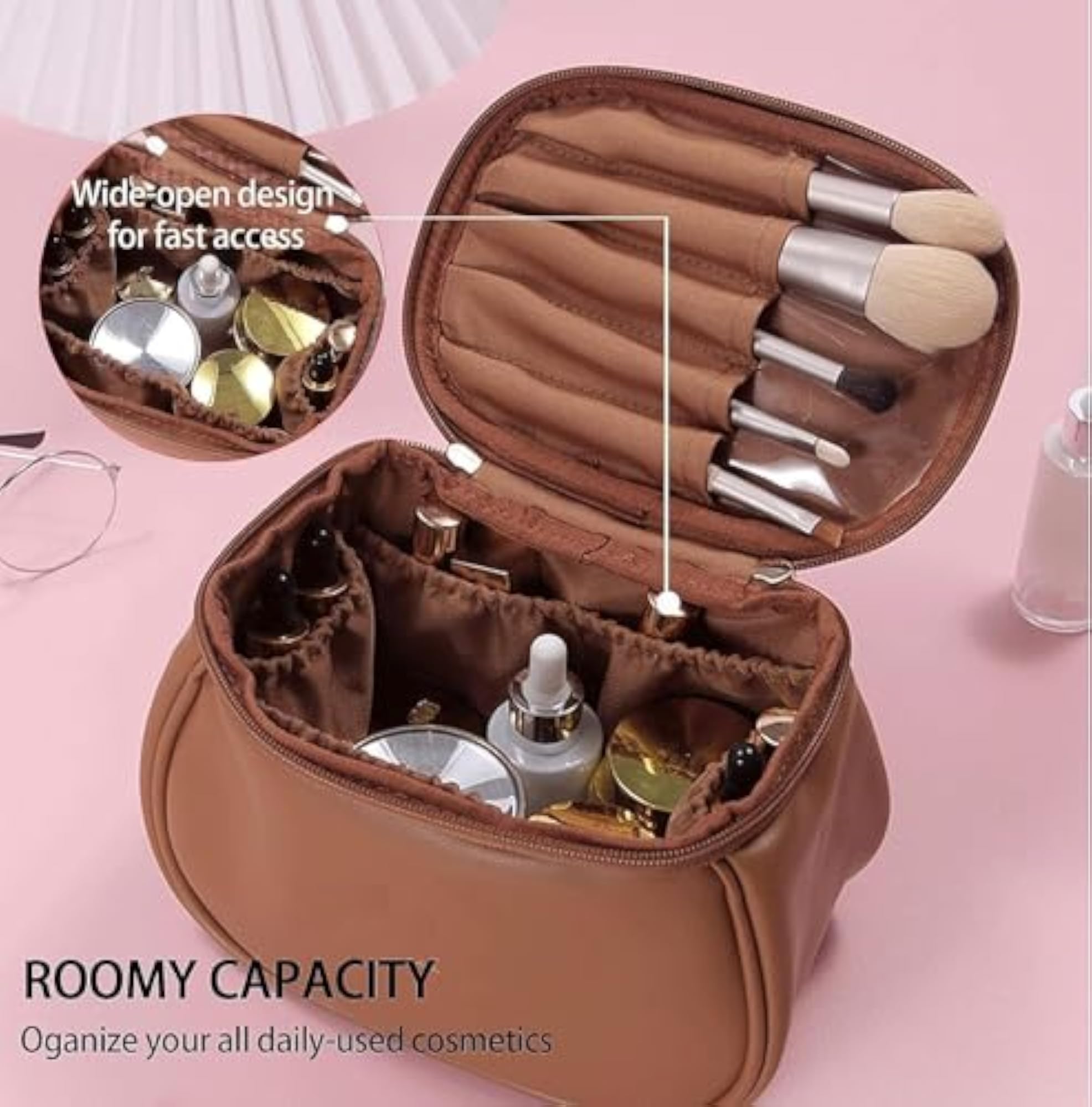 Travel Makeup Bag, Portable Large Capacity Organizer