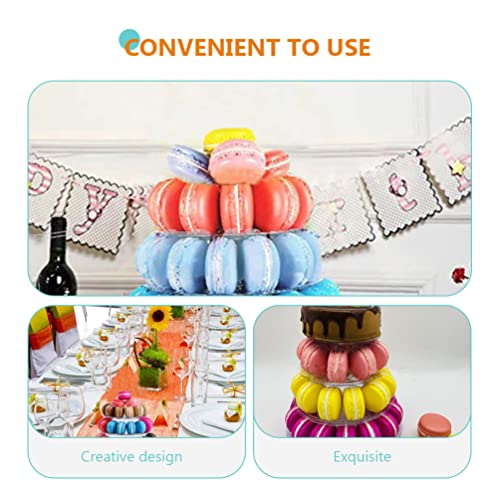 Doitool Macaron Tower Stand 4 Tier Transparent Plastic Round Macaron Tower Display Stand For French Macarons Cupcake Cake Holder Platter For Baby Shower, Birthday, Wedding Party Decor #TOP4