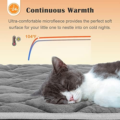 ULIGOTA Self Heating Pet Pad for Cats and Dogs No Electric Self-Warming Thermal Mat for Pet Bed/Crate - 50x40cm