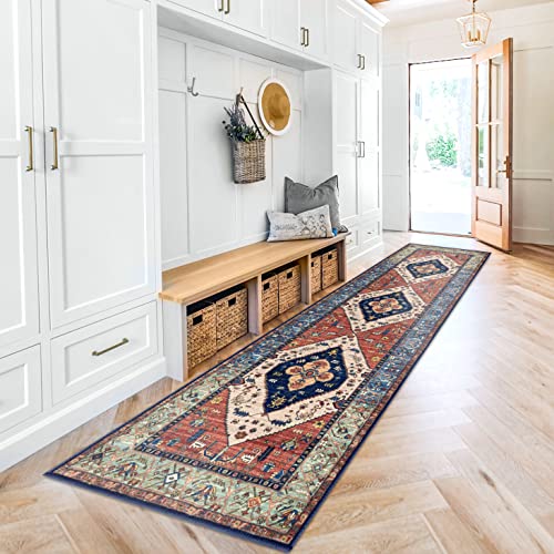 Iohouze Boho Runner Rug, 2.6X10 Vintage Kitchen Long Runner Rugs Oriental Distressed Carpet Floor Runner Washable Non-Slip Hallway Runner For Living Room Entryway #TOP1