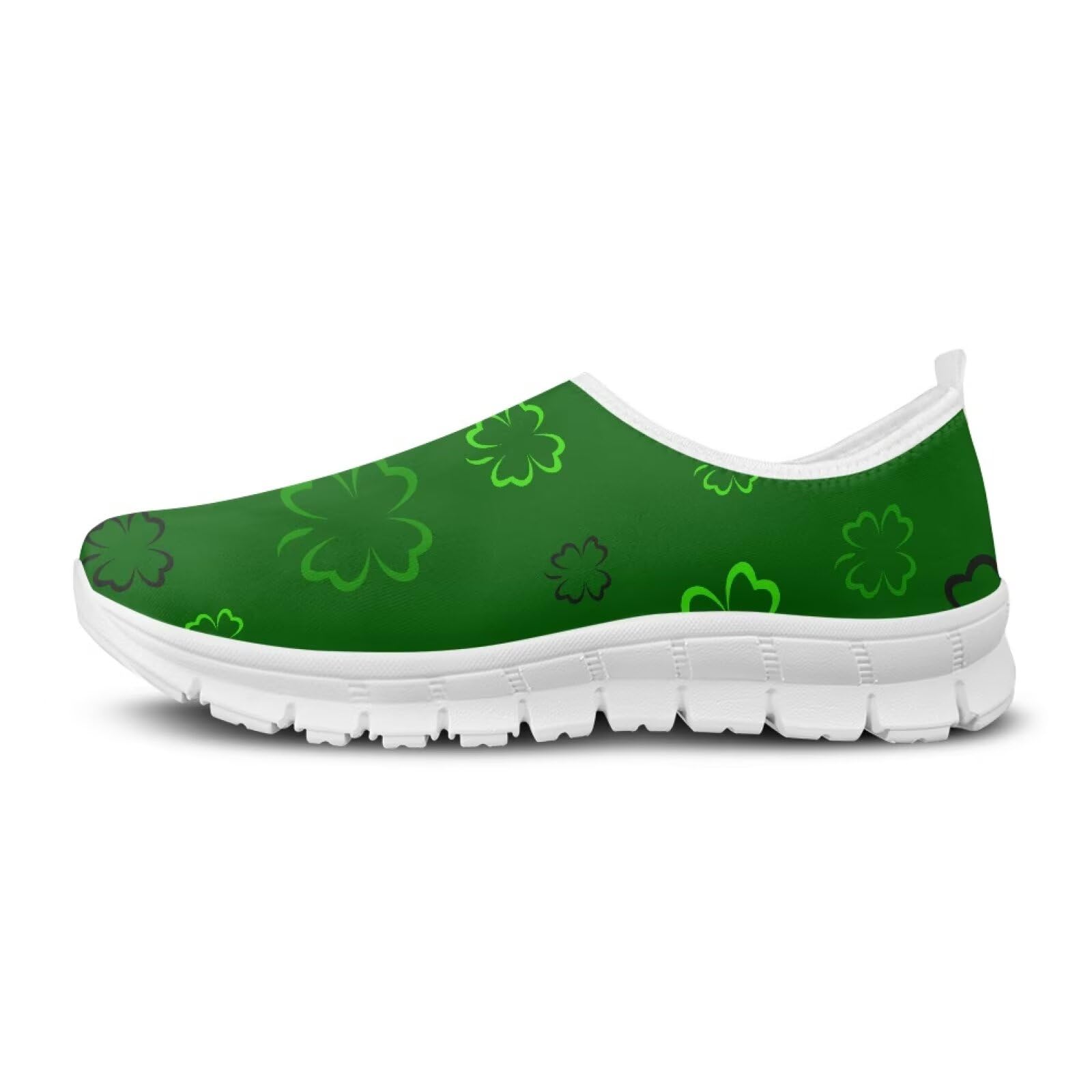 Męskie buty do chodzenia, wsuwane, trampki, podparcie łuku, lekkie mokasyny do joggingu, biegania, biała podeszwa, Cztery liście, 40 EU
