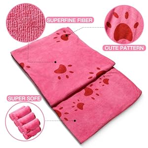 Chumia 8 Pcs 55 x 28 Inches Dog Towels Pet Bath Drying Towels Absorbent Microfiber Soft Beach Towels for Small Medium Large Cat Puppy Shower Cleaning Accessories (Pink) Chumia 8 Pcs 55 x 28 Inches Dog Towels Pet Bath Drying Towels Absorbent Microfiber Soft Beach Towels for Small Medium Large Cat Puppy Shower Cleaning Accessories (Pink)