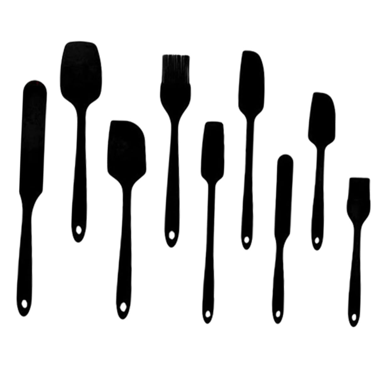 Espátula Silicona Hornear Rosa 9 Piezas Utensilios Cocina Sin Costuras Fácil Usar