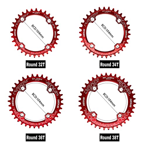 Image of Round Oval Chainring 104BCD 32T 34T 36T 38T 40T 42T 44T 46T 48T 50T 52T Narrow Wide Chainring for 7 8 9 10 11 12 Speed Chains
