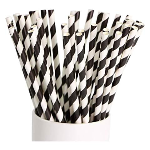 Shuiniba Biodegradable Striped Paper Straws Cover