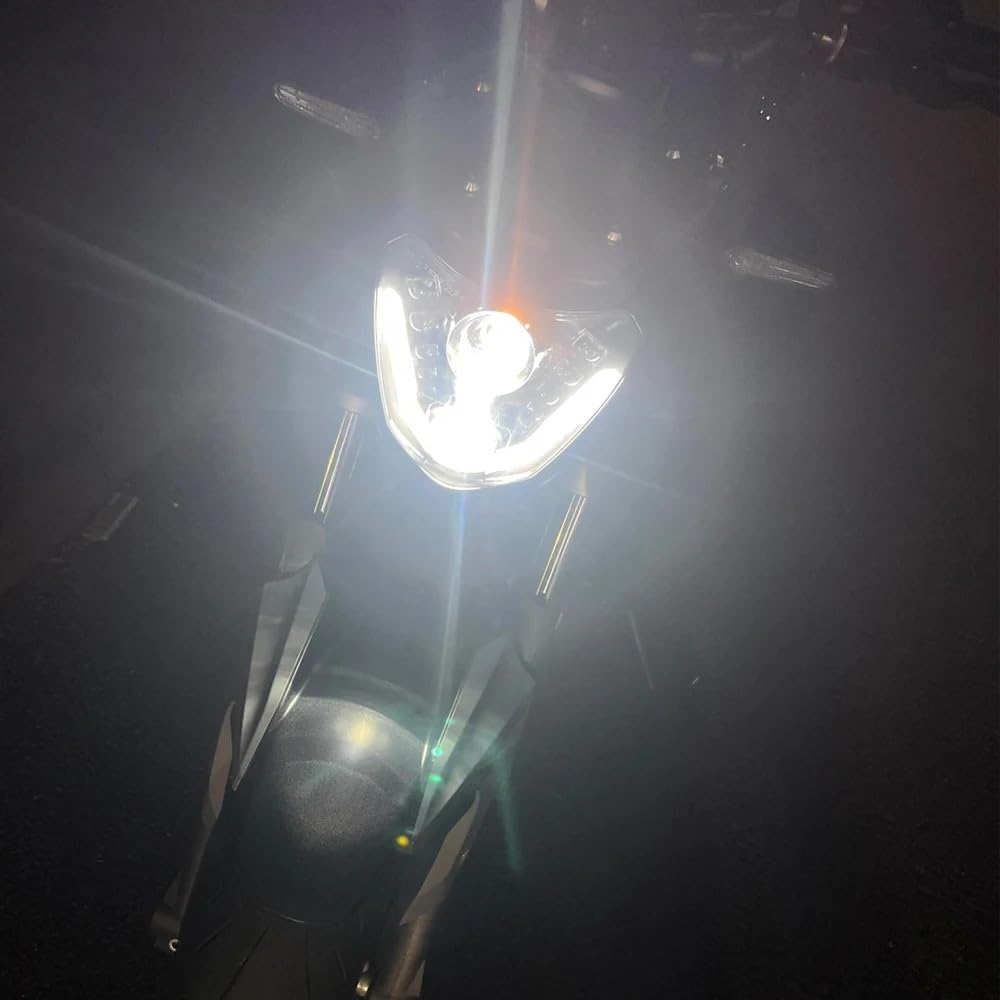 Motocykl Head Light Pasuje do MT-07 FZ-07 FZ07 2014-2017 reflektor motocyklowy lampa H4 żarówka w/reflektor DRLLED reflektor