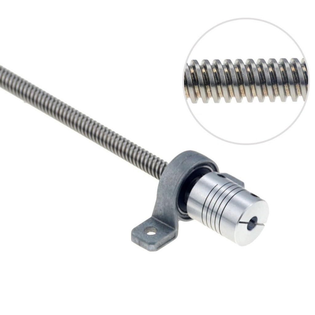 Kit de vis à tête verticale T8 8 mm avec support de roulement KP08 et accouplement flexible pour imprimantes 3D, machines de gravure, pièces de contrôle de mouvement de précision