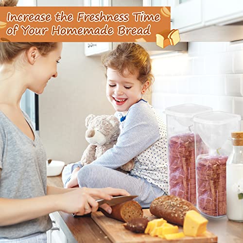 Darckle Bread Container For Kitchen Countertop, Plastic Loaf Bread Box Storage For Homemade Bread, Sandwich Bread Dispenser, Breadbox Containers Bread Loaf Keeper With Lid, Set Of 2 #TOP6