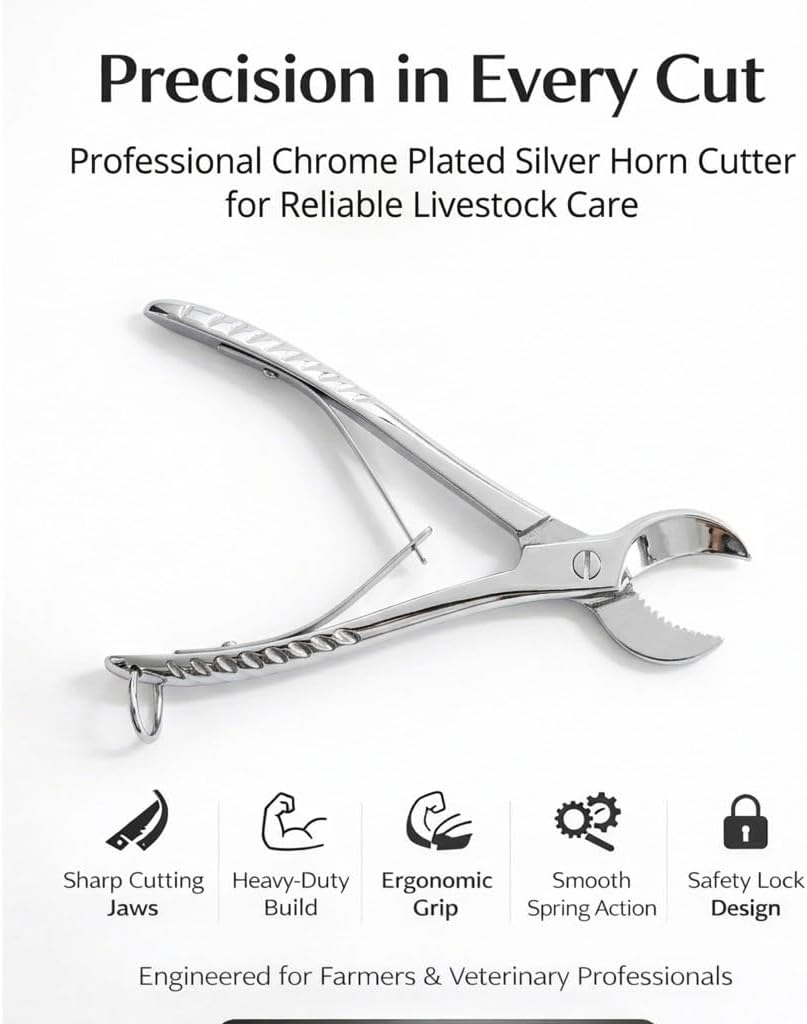 8" Dental Pliers Plaster Nippers Cutter Dentist Lab Equipment, Cow Horn Jaws, Serrated Blade, Spring Action