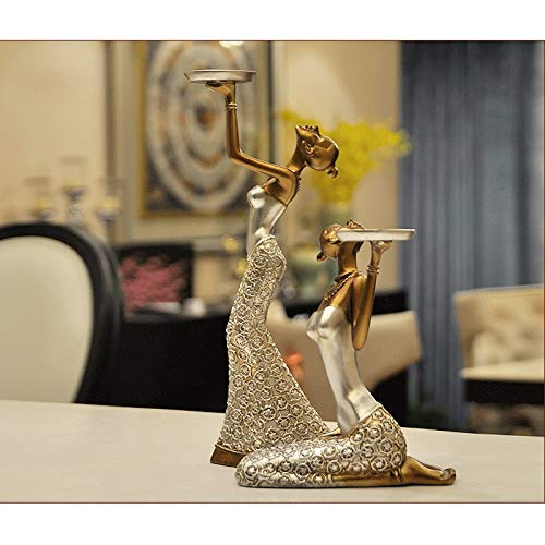 Sdgh Vintage Abstract Lady Candle Holders Statue Sculpture Candlestick Candle Holder Home Decoration Accessories Home Decor (Color : D) #TOP4