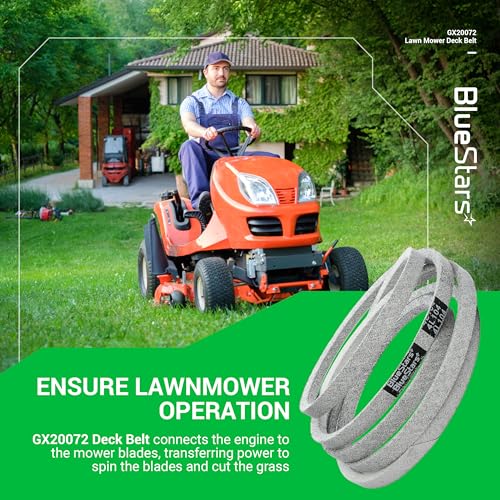 Image of BlueStars GX20072 GY20570 Lawn Mower Deck Belt | Aramid Cord | 104in x 1 /2 | Deck Belt for 42 inch John Deere Deck LA100 LA105 LA110 LA120 LA125 LA135 D130 D105 D110 S100 E100 Mowers