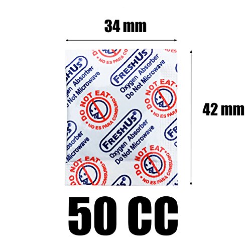 FreshUS 50cc oxygen absorber(200 packets in a bag, total 200 packets) - long term food storage (200, 50 cc)