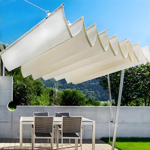 Toldo retráctil de repuesto para pérgola, 1,2 x 8 m, cable de alambre ondulado, toldo de vela para patio, terraza, patio y porche