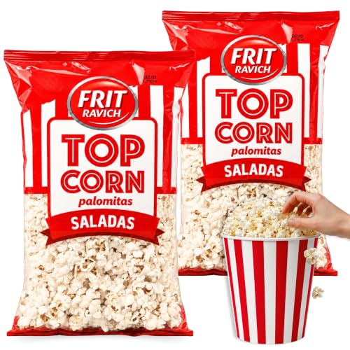 Palomitas Saladas Frit Ravich, Palomitas de maíz saladas, Elaboradas con maíz especial para palomitas, aceite de girasol y sal, Sin gluten, Vegano, Contiene 2 Unidades de 80 gr