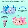 Crochetta Crochet Kit for Beginner, Crochet Starter Kit w Step-by-Step Video Tutorials, Crochet Kit for Beginners, Beginner Crochet Kit for Adults Kids Women Men Complete Kit Included (2 Axolotls) #1