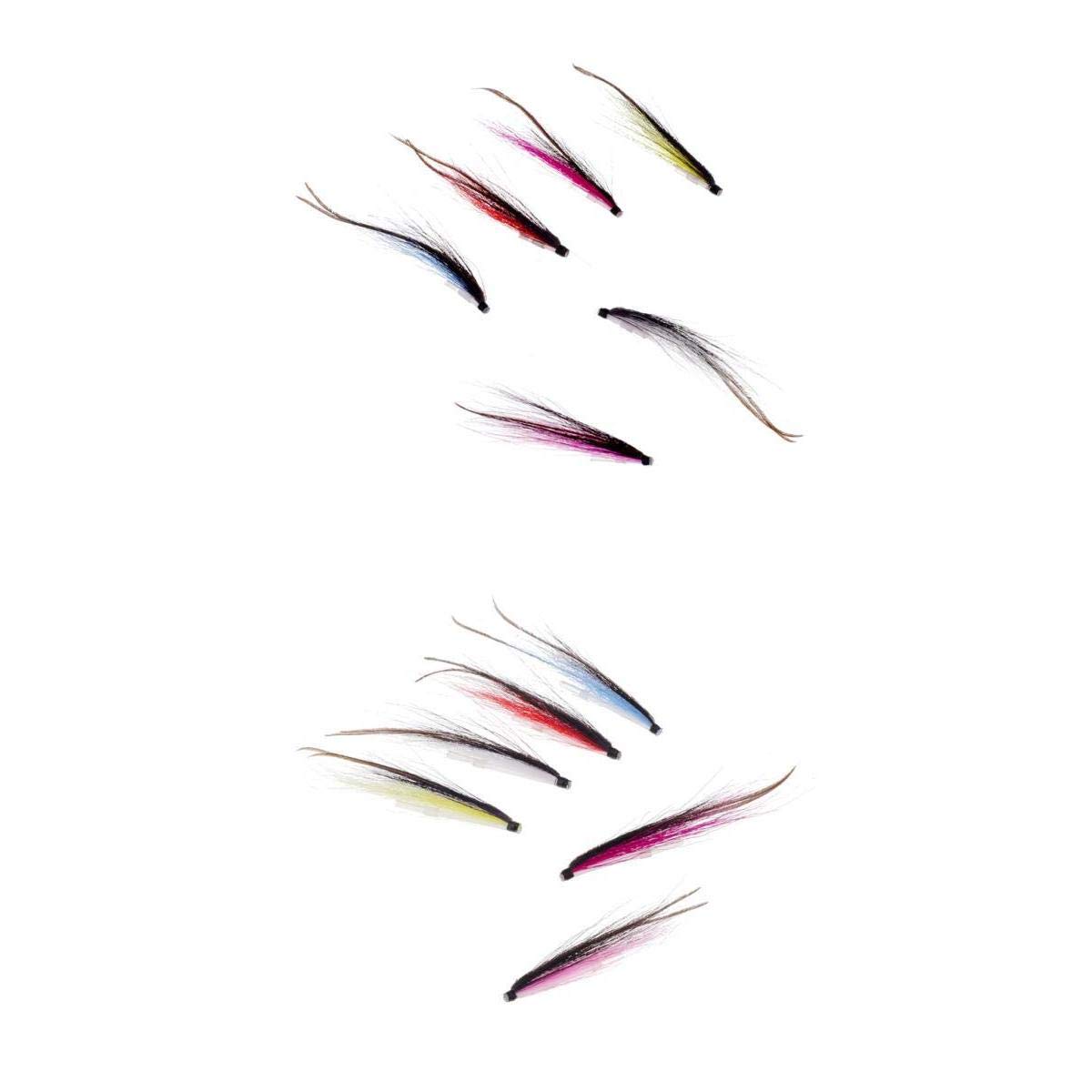 12xTube Fly Fishing Mini Sunray Shadow Riffle Hitch Salmon Flies Artificial Feathers Steelhead Flies 13.3cm